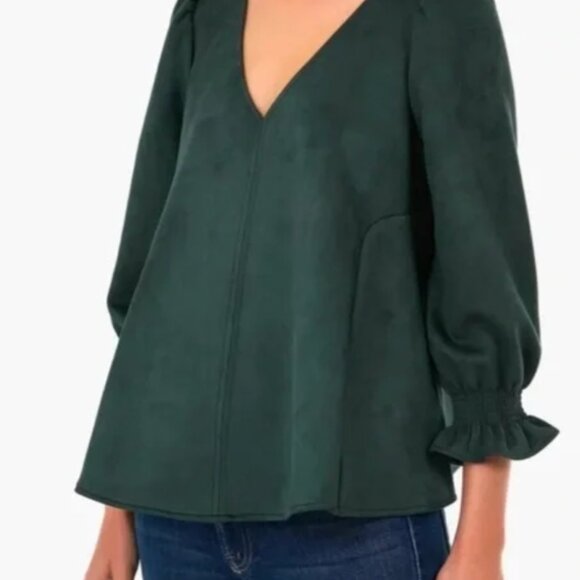 TUCKERNUCK Malachite Suede Easton Blouse in green size XXL - Picture 1 of 6